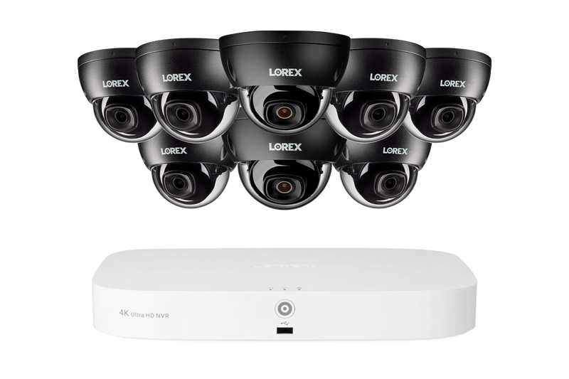 Lorex Fusion Series 4K 16 Camera Capable (8 Wired + 8 Fusion Wi-Fi) 2TB Wired NVR System with 4MP (2K) A4 IP Dome Cameras - Black 8