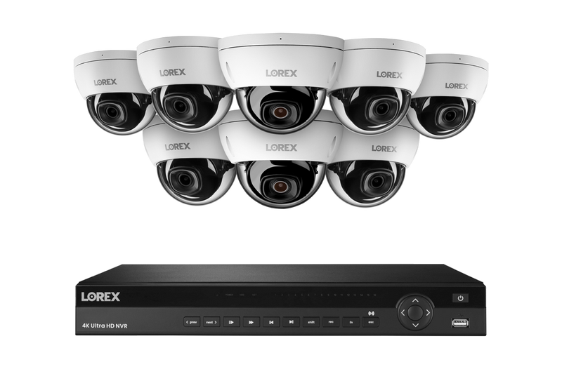 Lorex Fusion Series 4K 16 Camera Capable (Wired or Fusion Wi-Fi) 4TB Wired NVR System with 4MP (2K) A4 IP Dome Cameras- White 8