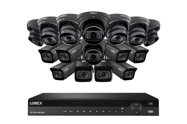 Lorex 4K (16 Camera Capable) Nocturnal 4 Pro Series NVR System with 8 Bullet and 8 Dome Cameras with Motorized Varifocal Lens