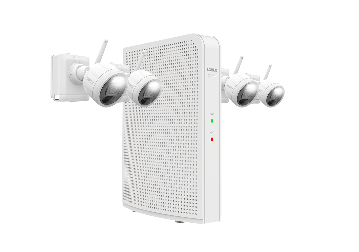 Lorex 2K Wire-Free System with 4 Battery-Operated Active Deterrence Ca