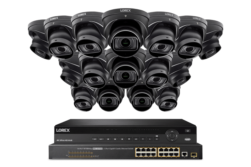 Lorex Elite Series NVR with N4 (Nocturnal Series) IP Dome Cameras - 4K 32-Channel 8TB Wired System