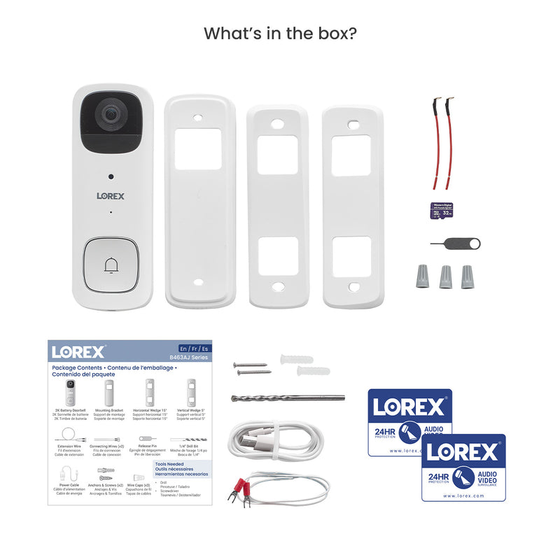 Lorex 2K Wi-Fi Video Doorbell (Battery-Operated, 32GB) - Amazon