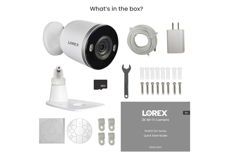 Caméra de sécurité Wi-Fi 2K pour intérieur et extérieur avec projecteur Lorex