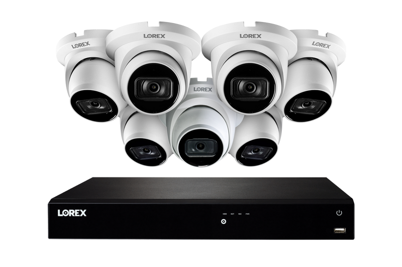 Lorex Fusion Series NVR with Seven White A20 (Aurora Series) IP Dome Cameras - 4K 16-Channel 4TB Wired System - Amazon