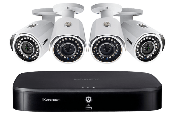 2K Super HD 8-Channel Security System with Four 2K (5MP) Cameras, Advanced Motion Detection and Smart Home Voice Control