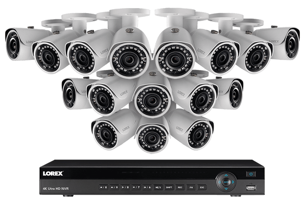 2K IP Security Camera System with 16-Channel NVR and Sixteen 5MP HD IP Outdoor Cameras, 135FT Night Vision