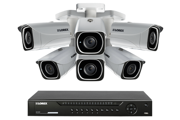 IP Camera System with 6 Ultra HD 4K Security Cameras & Lorex Cloud Connectivity