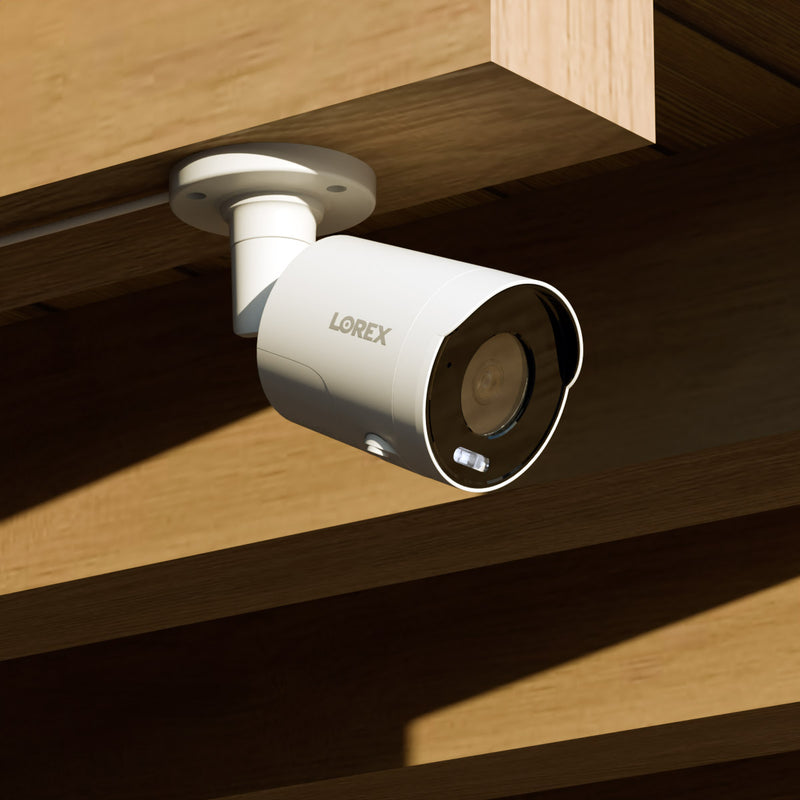 Lorex 4K (8MP) IP Wired Bullet Security Camera with Smart Deterrence and 2-Way Talk