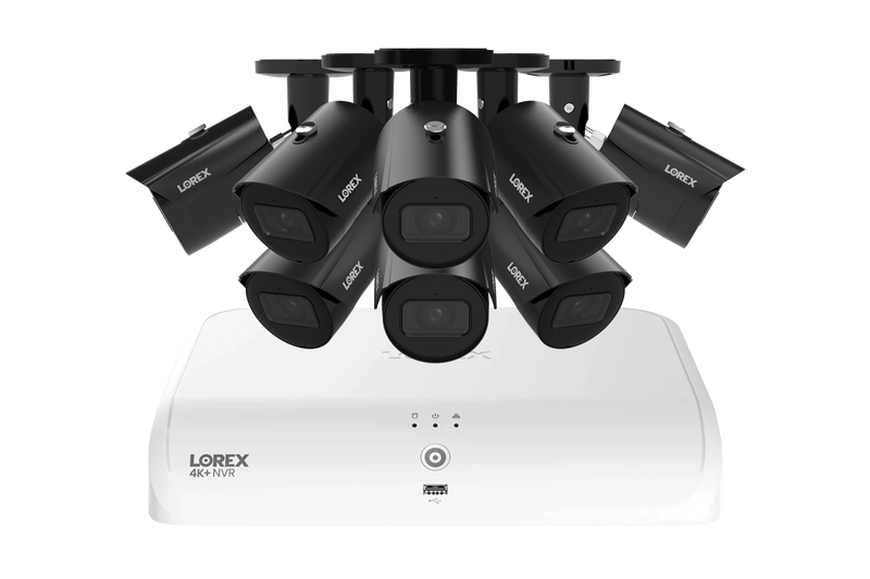 Lorex Fusion Series 4K 16 Camera Capable (8 Wired + 8 Fusion Wi-Fi) 2TB Wired System with A14 IP Bullet Cameras - Black 8