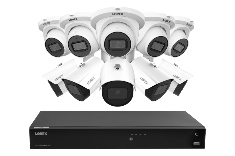 Lorex Fusion NVR with A20 (Aurora Series) IP Dome and Bullet Cameras - 4K 16-Channel 4TB Wired System