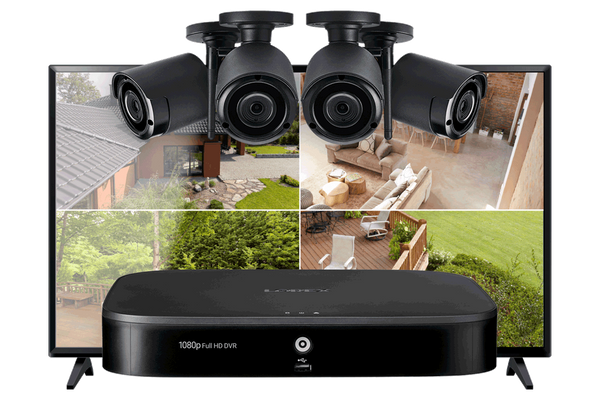 8-Channel System with 4 Wireless Security Cameras and 43"" Monitor