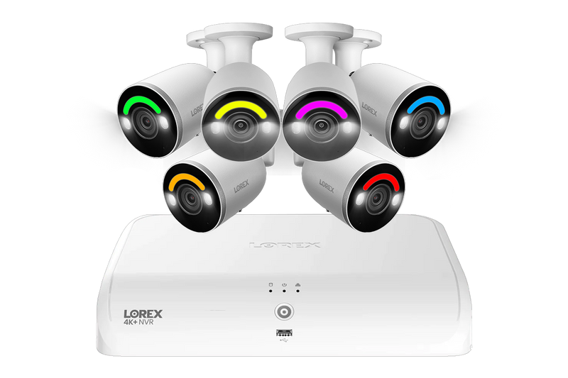 Lorex 4K Fusion 2TB Wired NVR System with 4K IP Bullet Smart Security Lighting Cameras