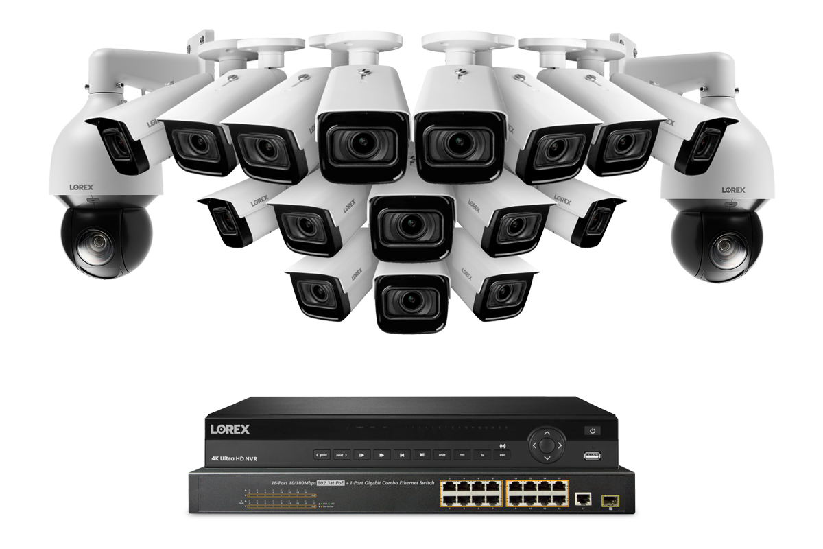 Lorex 4K (32 Camera Capable) 8TB Wired NVR System with 16 Nocturnal 3