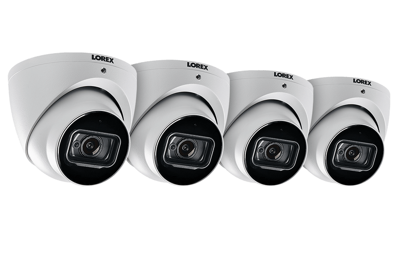 4K Ultra HD Resolution 8MP Outdoor Dome Camera with 150 Night Vision (4-Pack)