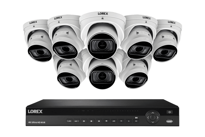 Lorex 4K (16 Camera Capable) 4TB Wired NVR System with Nocturnal 4 Smart IP Dome Cameras Featuring Motorized Varifocal Lens, Listen-In Audio and 30FPS - White 8