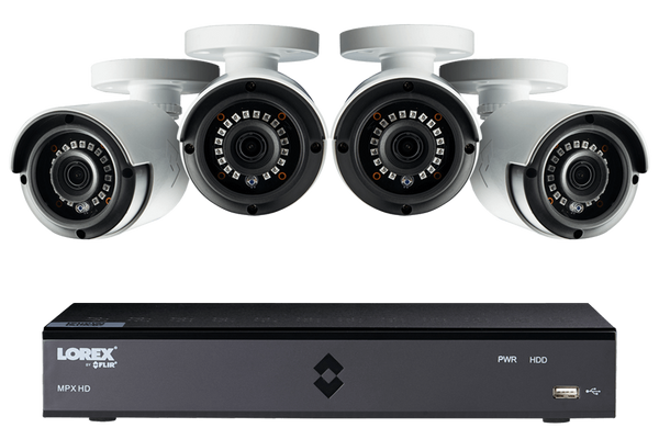 HD Security Camera System with four 1080p Bullet Cameras & Lorex Secure Connectivity