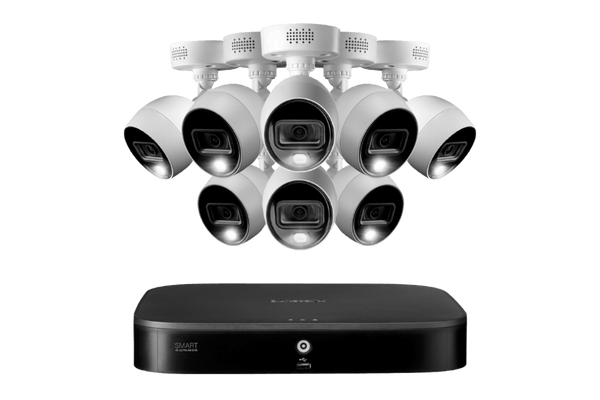 Lorex 4K 8-Channel Wired DVR System with Eight Active Deterrence Cameras