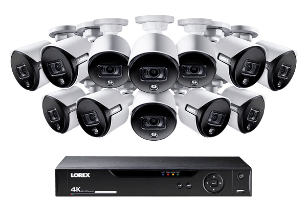 4K Ultra HD 16 Channel Security System with 12 Active Deterrence 4K (8MP) Cameras