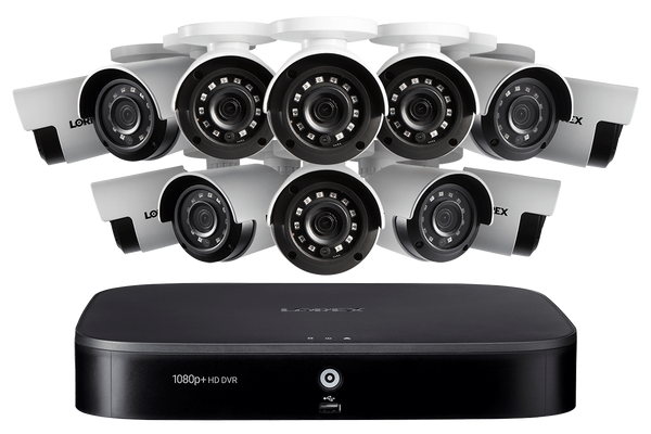 1080p HD 16-Channel Security System with 12 1080p HD Weatherproof Bullet Security Camera, Advanced Motion Detection and Smart Home Voice Control