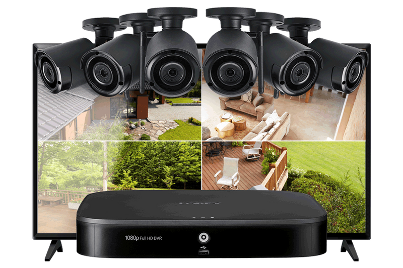 8-Channel System with 6 Wireless Security Cameras and 43"" Monitor