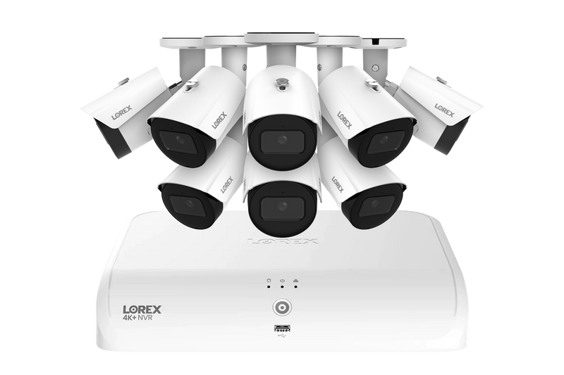 Lorex Fusion Series 4K 16 Camera Capable (8 Wired + 8 Fusion Wi-Fi) 2TB Wired System with A14 IP Bullet Cameras - White 8