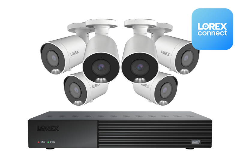 Lorex 4K 8 Camera Capable 1TB Wired NVR System with 4K IP Bullet Security Cameras