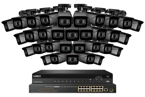 32-Channel NVR System with Thirty-Two 4K (8MP) IP Cameras