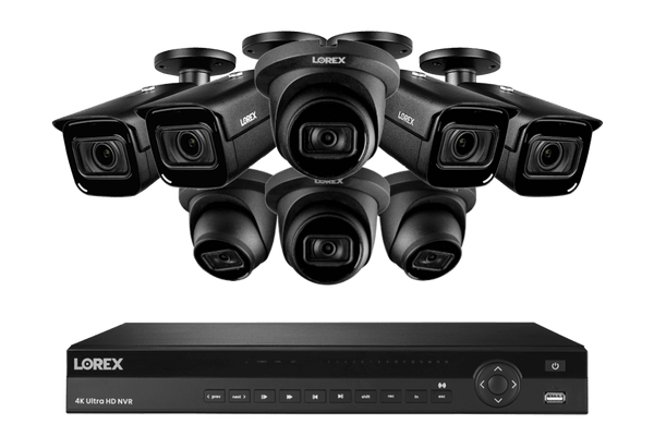 Lorex 16-Channel Smart 30 FPS 4K Nocturnal 4TB NVR System with Listen-in Audio Dome IP Cameras & Motorized Varifocal IP Cameras