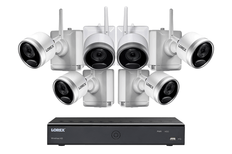 1080p Wire Free Camera System with Six Battery-Powered Cameras, 65ft Night Vision, Two-Way Audio, and a 1TB Hard Drive