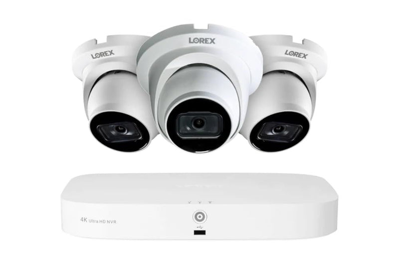 Lorex 4K 16-Camera Capable (8 Wired + 8 Fusion Wi-Fi) 2TB Wired NVR System with 3 White IP Dome Cameras featuring Listen-In Audio - Amazon