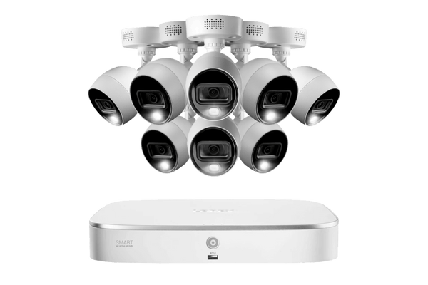 Lorex 4K 8-Channel 2TB Wired DVR System with 8 Active Deterrence Cameras