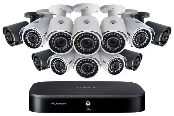 Outdoor Surveillance System with 8 HD 1080p Cameras and 4 HD 1080p Wireless Cameras