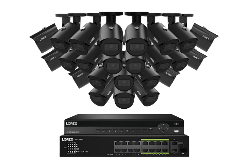 Lorex Elite Series 4K 32 Camera Capable 8TB Wired NVR System with 4MP (2K) A4 IP Bullet Cameras