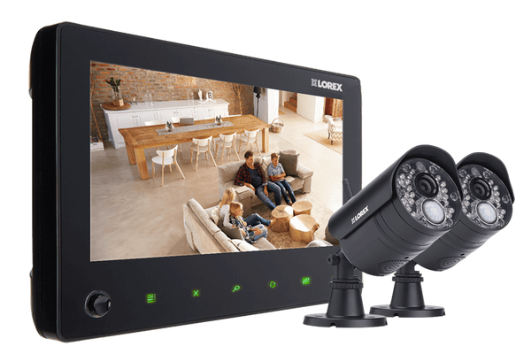 720p Wireless Video Surveillance System for Home, 2 Outdoor Cameras with Audio and 65FT Night Vision