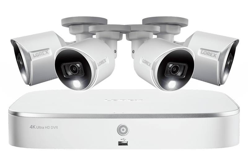 4K Ultra HD Security System with 4K (8MP) Active Deterrence Cameras featuring Advanced Person/Vehicle Detection