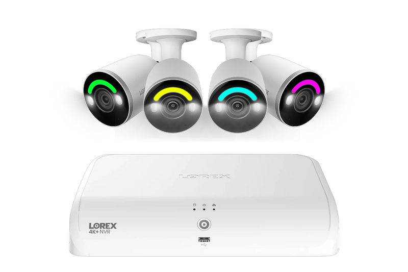 Lorex 4K Fusion 2TB Wired NVR System with 4K IP Bullet Smart Security Lighting Cameras