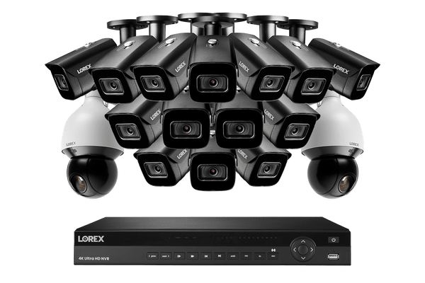 Lorex 4K 16-Channel 3TB Wired NVR System with 14 Nocturnal 3 Smart Cameras and 2 PTZ Cameras