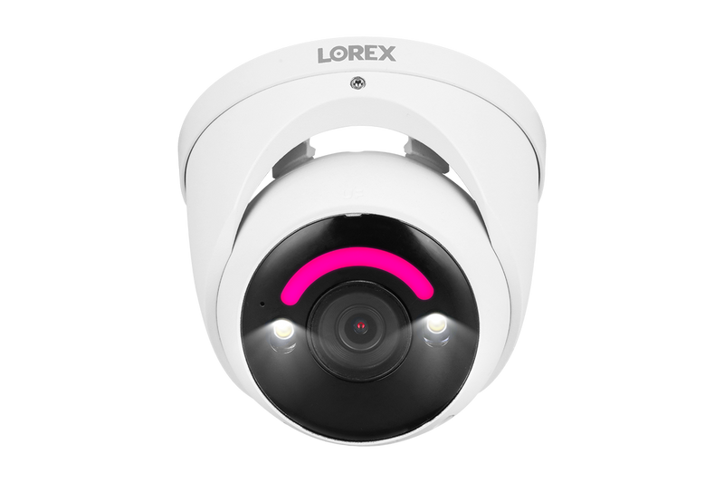 Lorex 4K+ Fusion Wired NVR System with 4 Bullet and 4 Dome IP Cameras Featuring 12MP Ultra HD and Smart Security Lighting