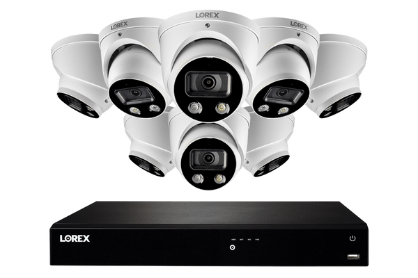 16-Channel 4K Fusion NVR System with 8 Smart Deterrence Dome IP Security Cameras with Smart Motion Detection Plus