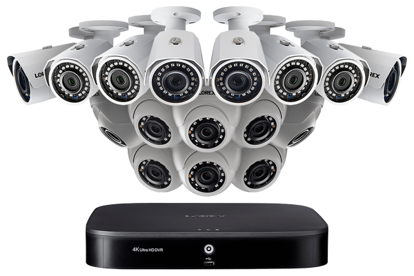 16 Channel HD Security Camera System with 16 Super HD 2K Outdoor Cameras, 120FT Color Night Vision