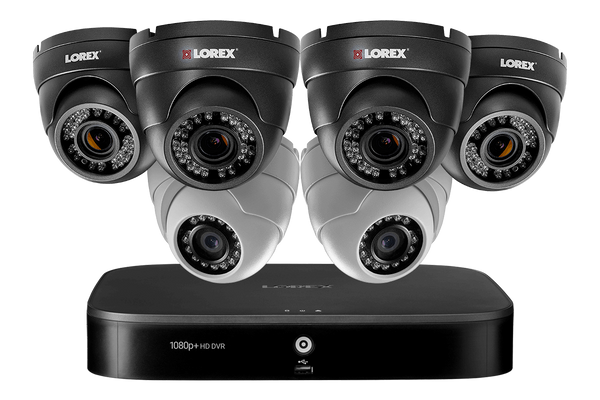 HD 1080p Home Security System with 6 Dome Cameras (4 with Varifocal Zoom Lenses)