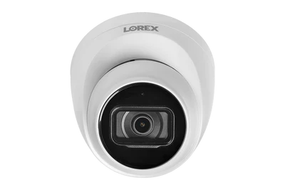 Lorex Fusion 4K (16 Camera Capable) 4TB Wired NVR System with 8 White IP Dome Cameras, One 2K Pan-Tilt Indoor Wi-Fi Camera and One 2K Indoor Wi-Fi Camera