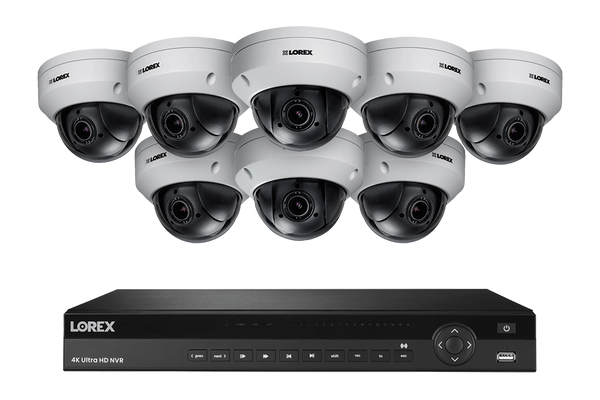 16-Channel NVR System with 8 Pan-Tilt-Zoom Outdoor Metal Cameras