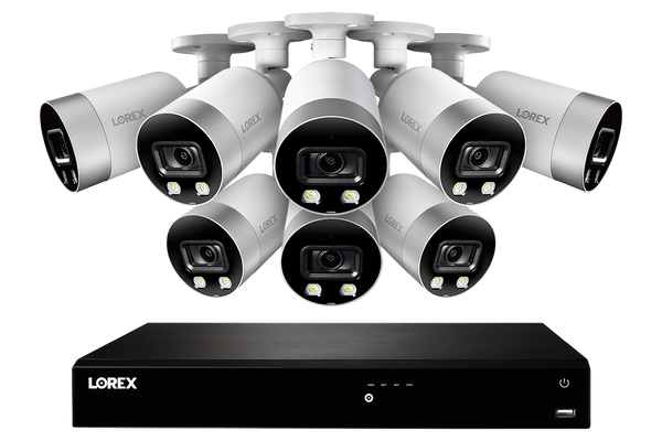 4K Ultra HD 16-Channel IP Security System with 8 Smart Deterrence 4K (8MP) Cameras, Smart Motion Detection and Smart Home Voice Control