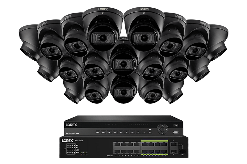 Lorex 4K (32 Camera Capable) 8TB Wired NVR System with Nocturnal 3 Smart IP Dome Cameras Featuring Motorized Varifocal Lens and 30FPS Recording