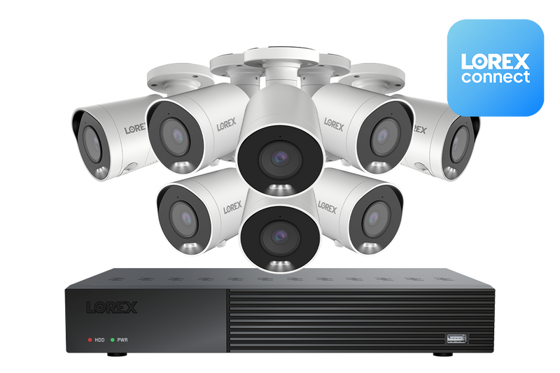 Lorex 4K 8 Camera Capable 1TB Wired NVR System with 4K IP Bullet Security Cameras