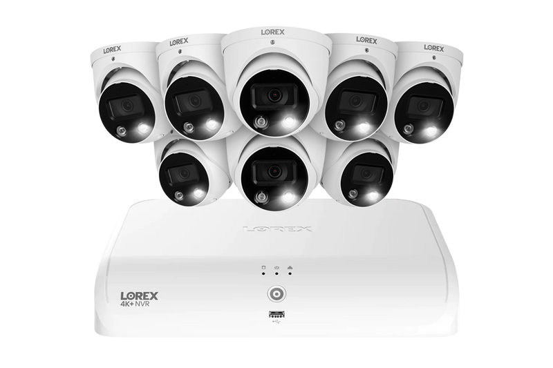 Lorex Fusion Series 4K 16 Camera Capable (8 Wired + 8 Fusion Wi-Fi) 2TB Wired System with H13 IP Dome Cameras - 8