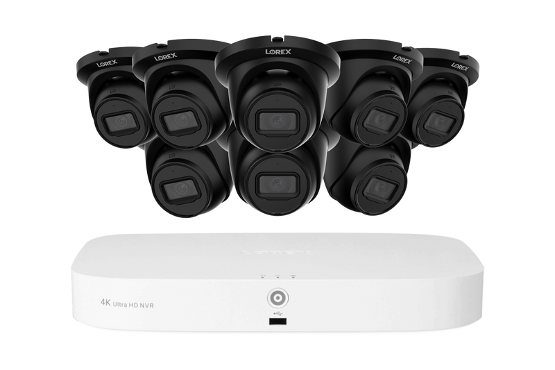 Lorex Fusion Series 4K 16 Camera Capable (8 Wired + 8 Fusion Wi-Fi) 2TB Wired NVR System with 4MP (2K) A4 IP Turret Cameras - Black 8