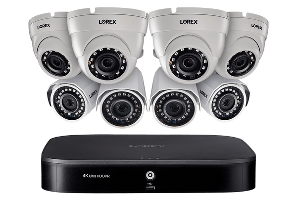 8-Channel Security System with Eight 1080p HD Outdoor Cameras, Advanced Motion Detection and Smart Home Voice Control