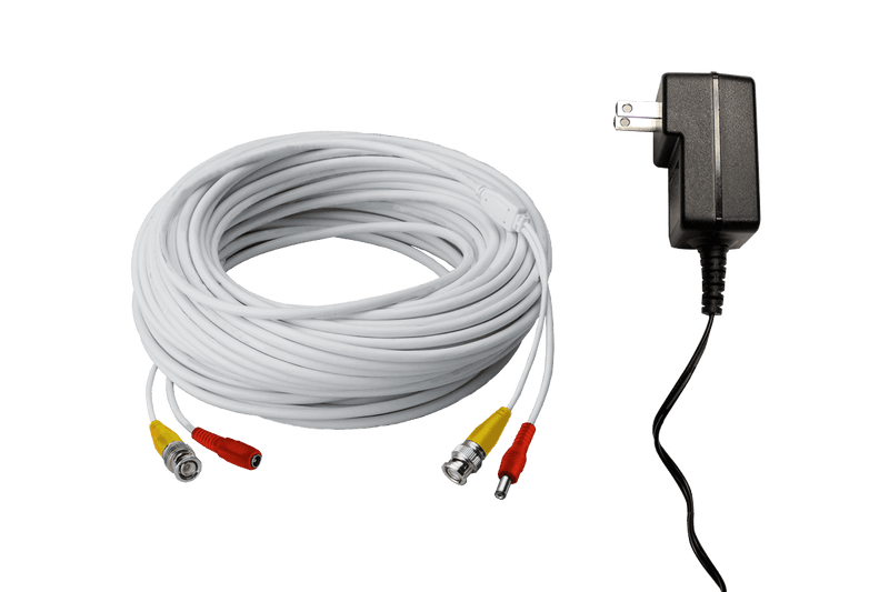 120FT high performance BNC Video/Power Cable & 12V Power Adapter for Lorex security camera systems